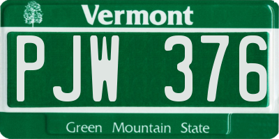 VT license plate PJW376