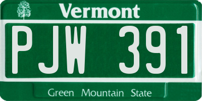 VT license plate PJW391