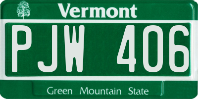 VT license plate PJW406