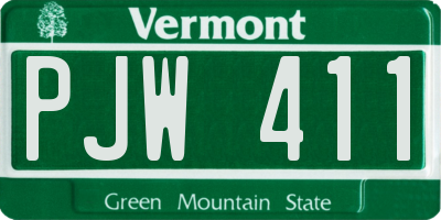 VT license plate PJW411