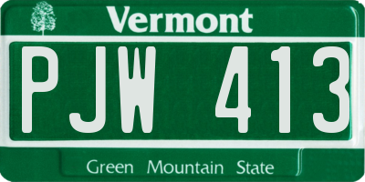 VT license plate PJW413