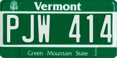 VT license plate PJW414