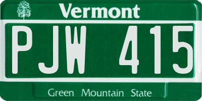 VT license plate PJW415