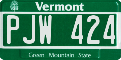 VT license plate PJW424