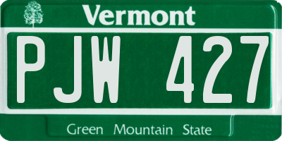 VT license plate PJW427