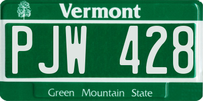 VT license plate PJW428