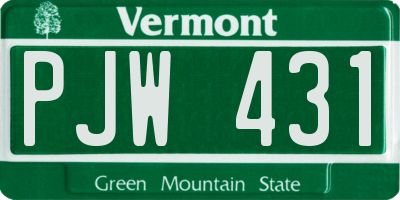 VT license plate PJW431