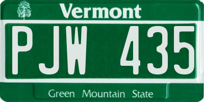 VT license plate PJW435