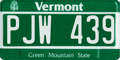 VT license plate PJW439