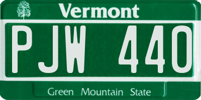VT license plate PJW440