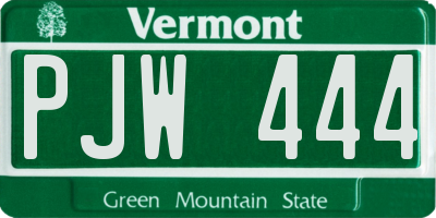VT license plate PJW444