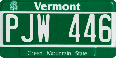 VT license plate PJW446