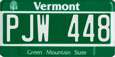 VT license plate PJW448