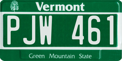 VT license plate PJW461