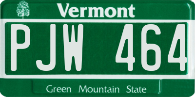 VT license plate PJW464