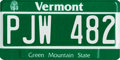 VT license plate PJW482