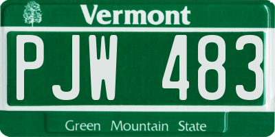 VT license plate PJW483