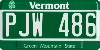 VT license plate PJW486