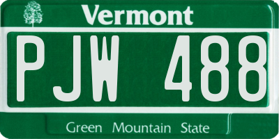 VT license plate PJW488
