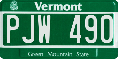 VT license plate PJW490