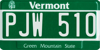 VT license plate PJW510