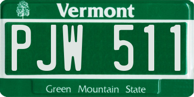 VT license plate PJW511