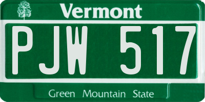 VT license plate PJW517