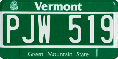 VT license plate PJW519