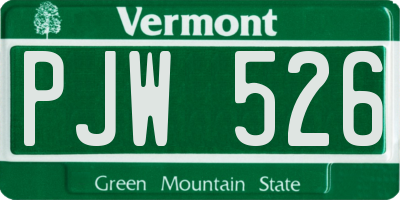 VT license plate PJW526