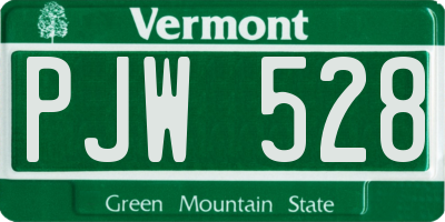 VT license plate PJW528