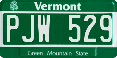 VT license plate PJW529