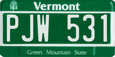 VT license plate PJW531