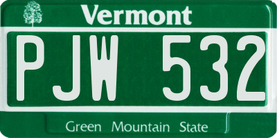 VT license plate PJW532