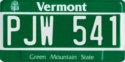 VT license plate PJW541