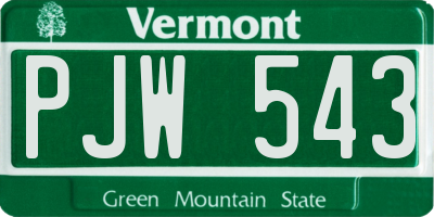 VT license plate PJW543