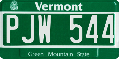 VT license plate PJW544