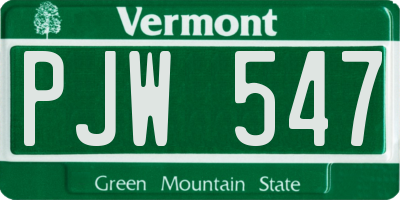 VT license plate PJW547