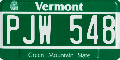 VT license plate PJW548