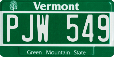 VT license plate PJW549