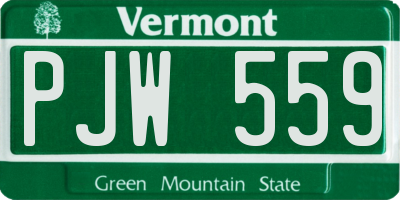 VT license plate PJW559