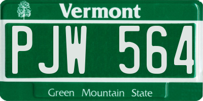 VT license plate PJW564