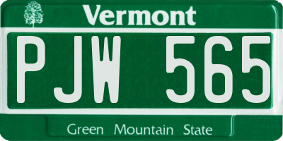 VT license plate PJW565