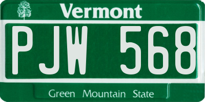 VT license plate PJW568