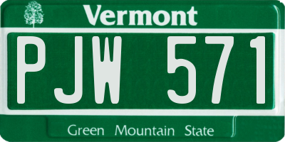 VT license plate PJW571
