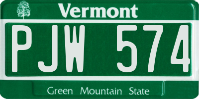 VT license plate PJW574