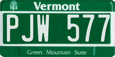 VT license plate PJW577
