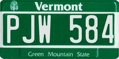 VT license plate PJW584