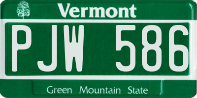 VT license plate PJW586