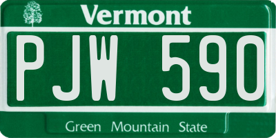 VT license plate PJW590