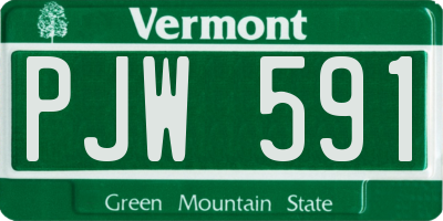VT license plate PJW591